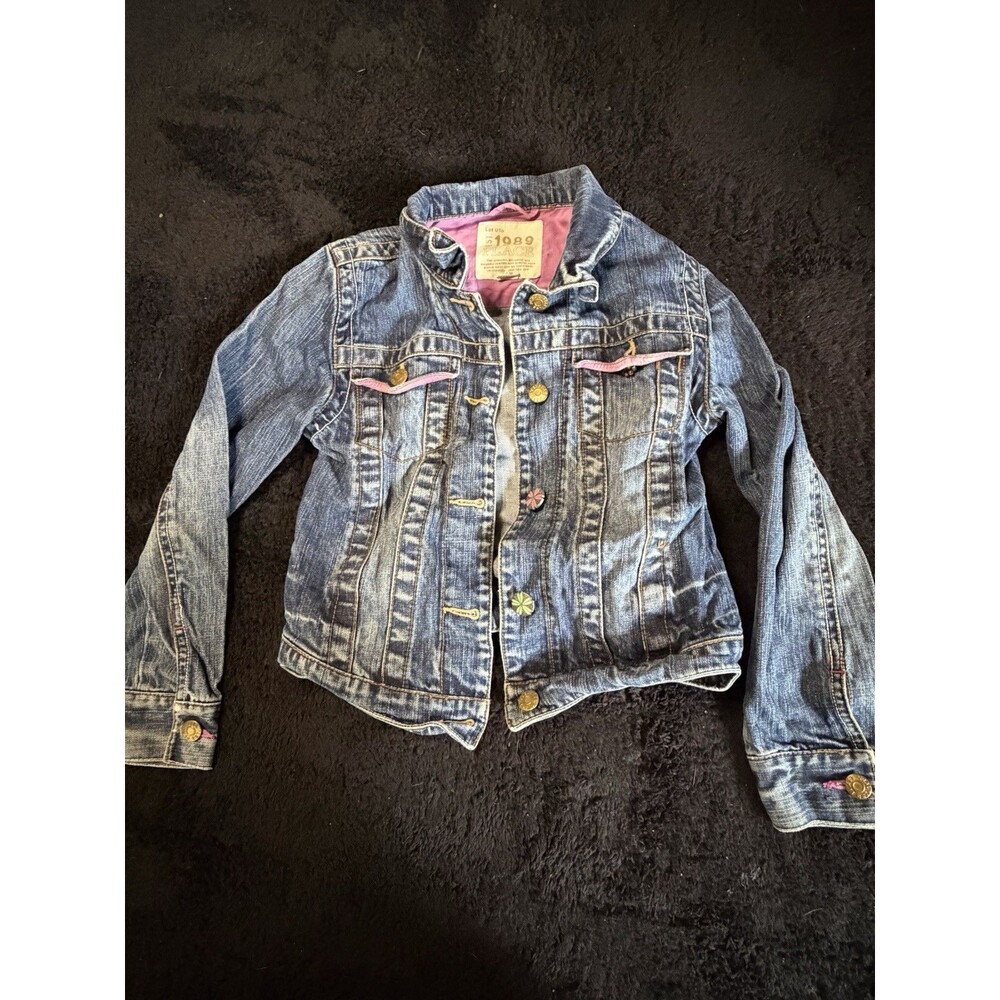 Children’s Place Girls Denim Jacket Size M 7/8 Classic Blue Jean Coat